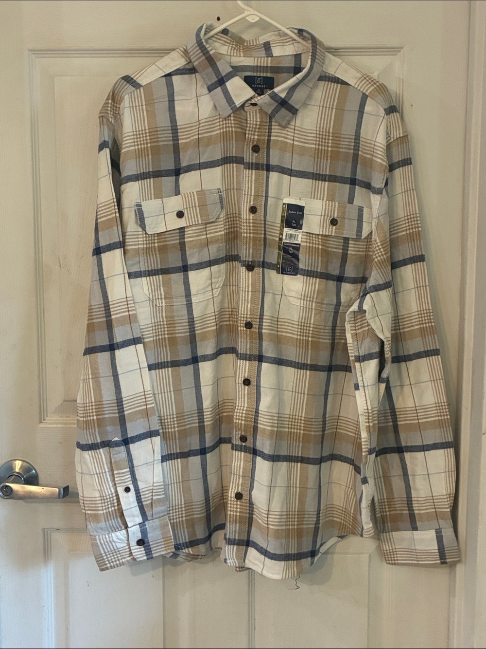 George Men's Long Sleeve Flannel Shirt, Size: XL, NWT